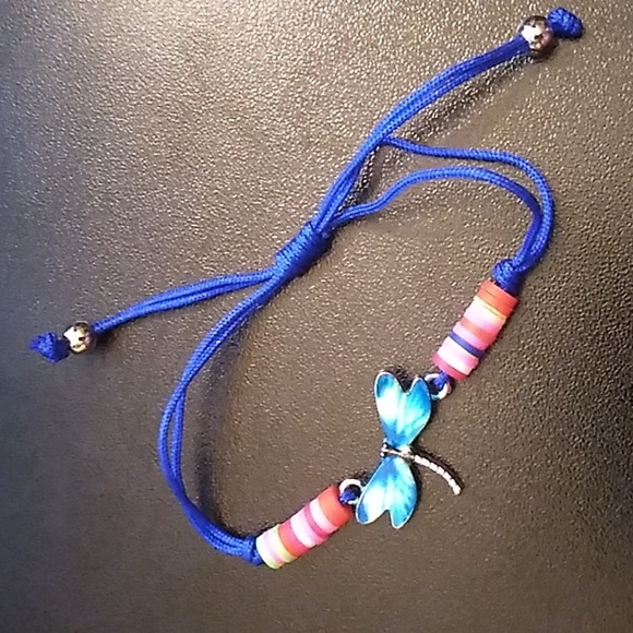 BBTO Gorgeous Dragonfly Bracelet w Blue Cording up to 10 inches - Picture 2 of 6